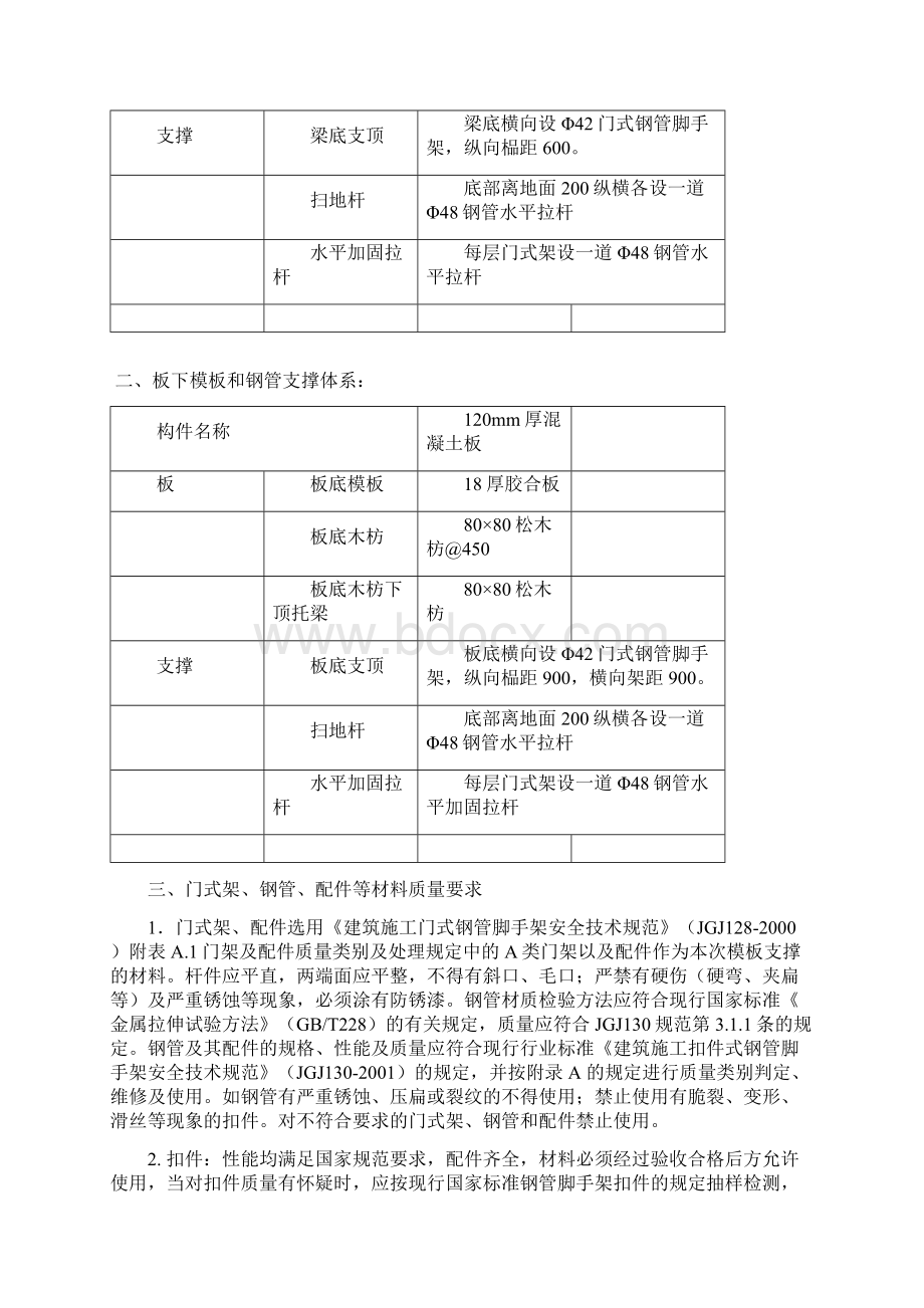 某工程高支模方案附带门式钢管脚手架支撑体系Word格式.docx_第3页