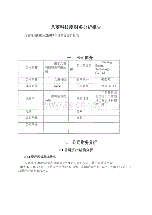 八菱科技度财务分析报告Word格式.docx