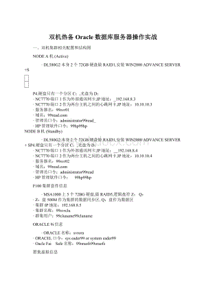 双机热备Oracle数据库服务器操作实战Word文档下载推荐.docx