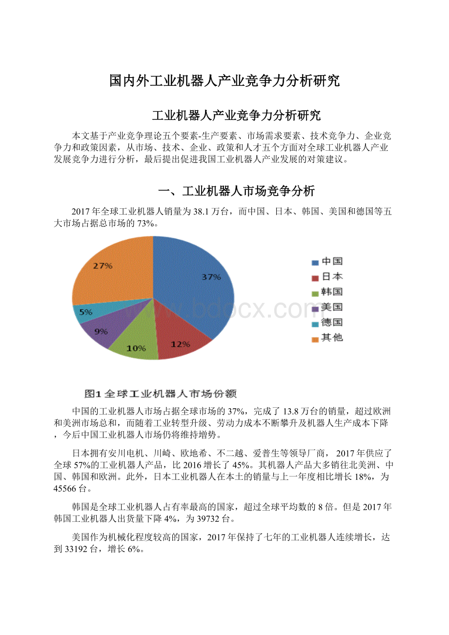 国内外工业机器人产业竞争力分析研究Word文件下载.docx