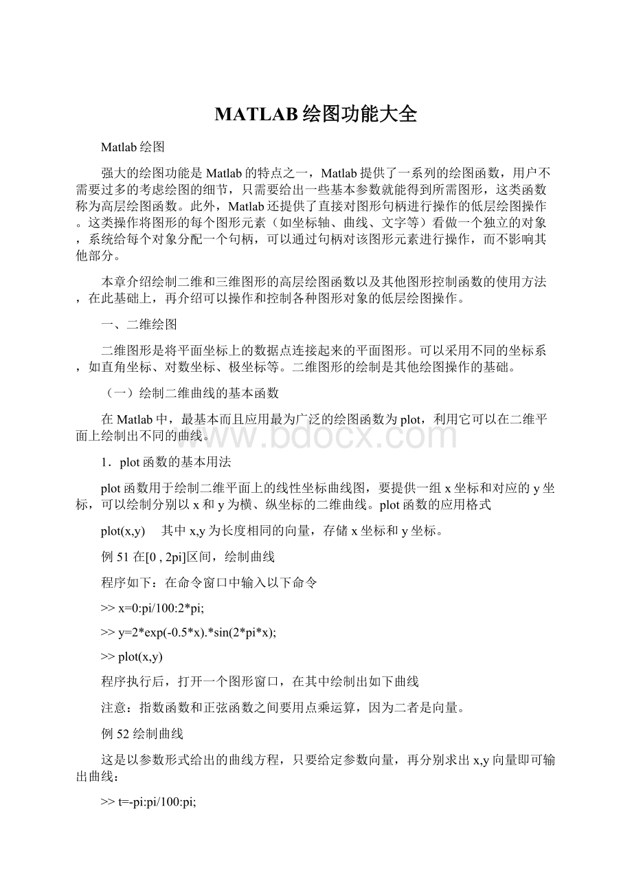 MATLAB绘图功能大全Word文档格式.docx