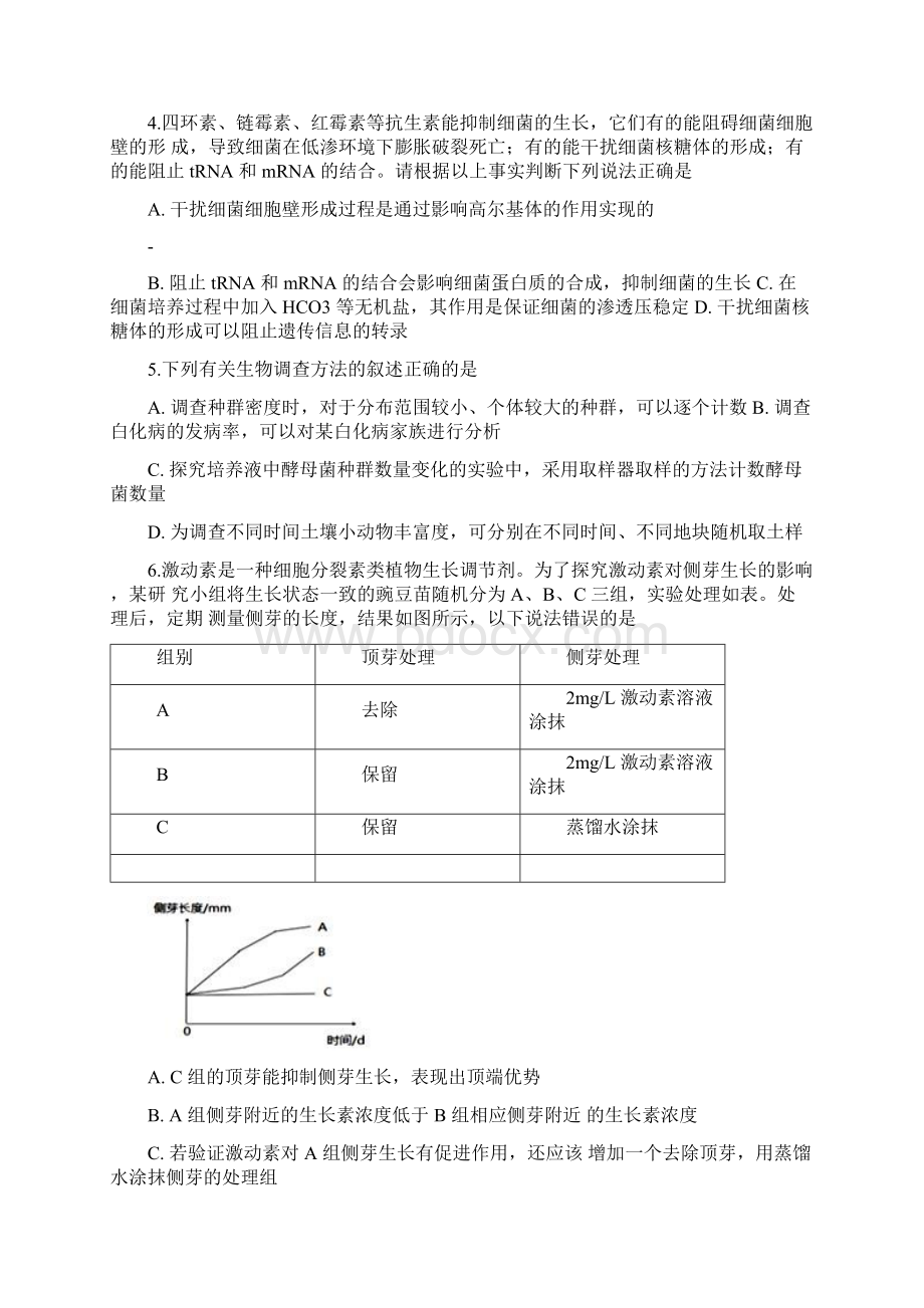 湖南省长郡中学届高三理科综合试题及答案.docx_第2页