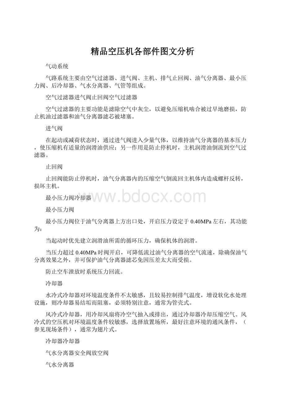 精品空压机各部件图文分析Word下载.docx