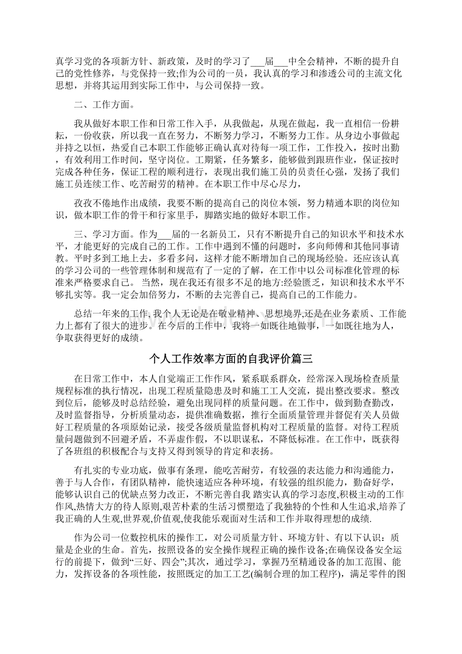 个人工作效率方面的自我评价.docx_第2页