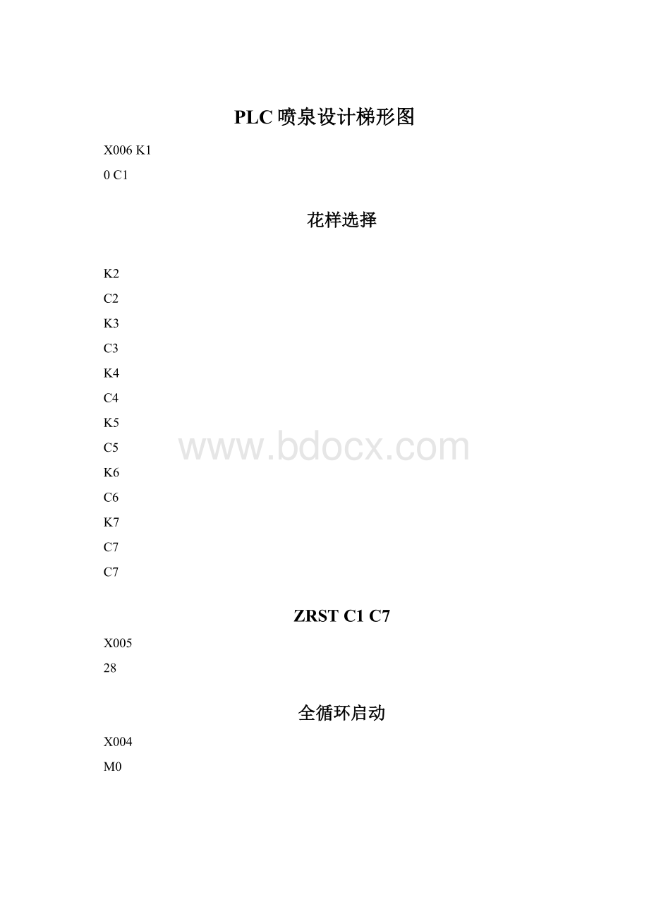 PLC喷泉设计梯形图Word文档格式.docx