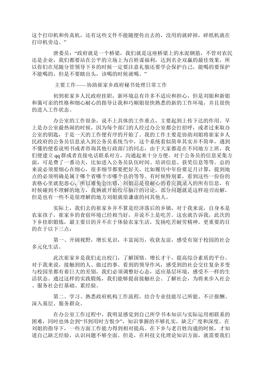 暑期大学生基层挂职社会实践报告精选多篇.docx_第2页