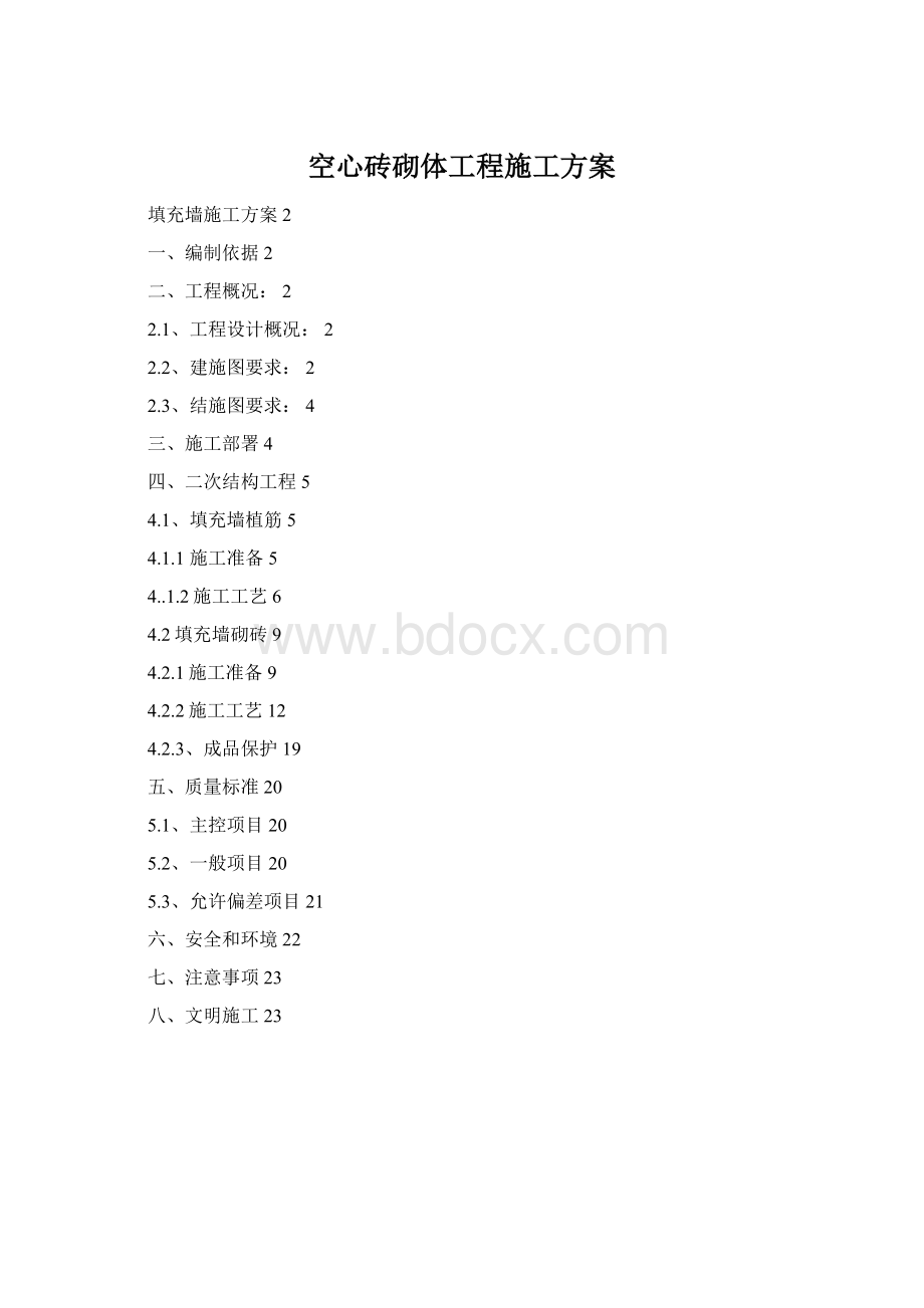 空心砖砌体工程施工方案.docx