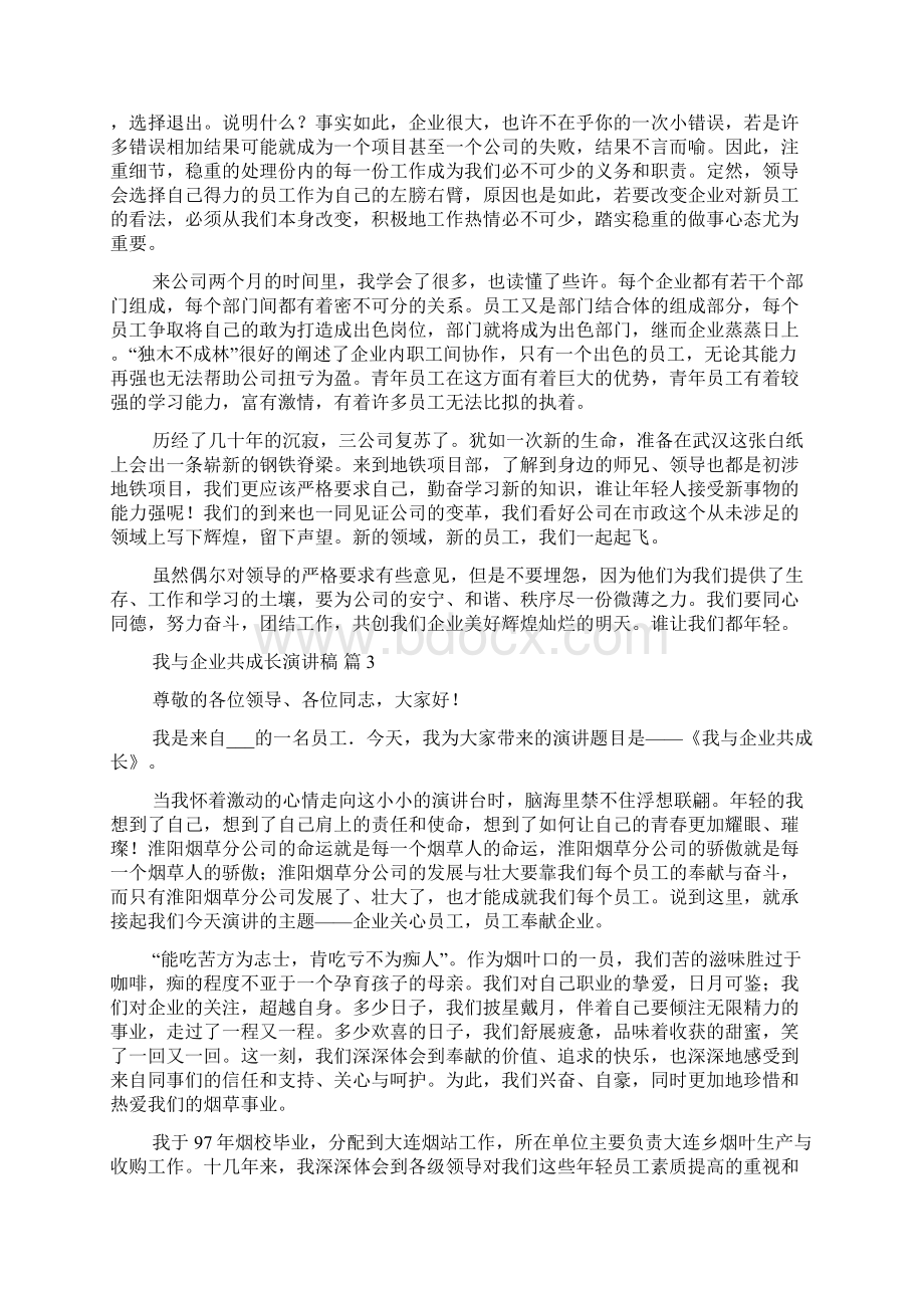 我与企业共成长演讲稿八篇Word文档格式.docx_第3页