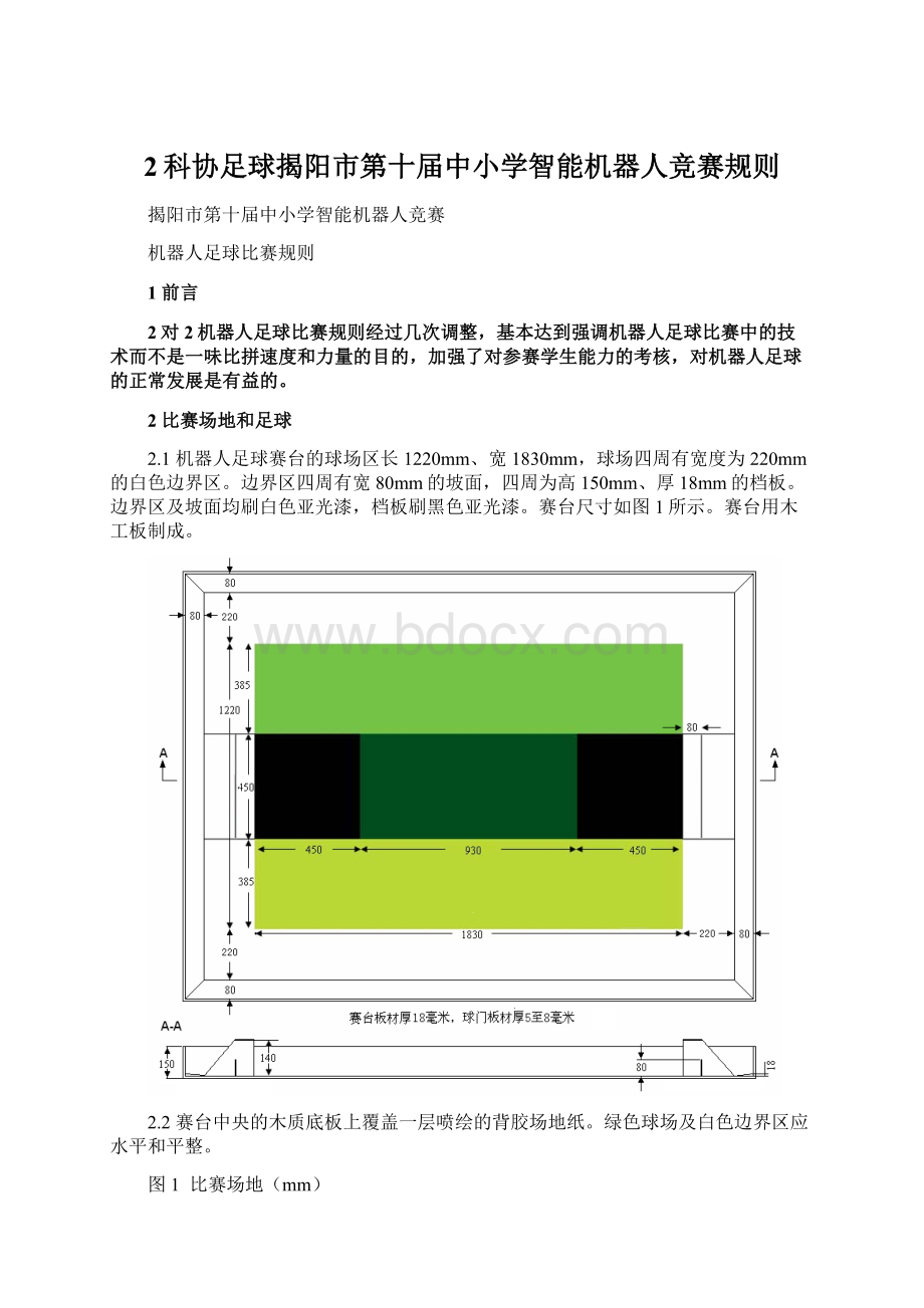 2科协足球揭阳市第十届中小学智能机器人竞赛规则Word格式文档下载.docx