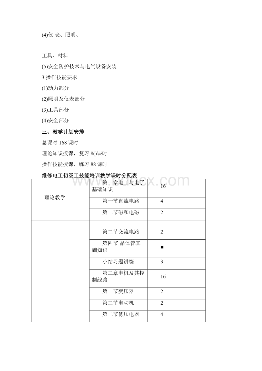 初级电工教学大纲与教学计划.docx_第2页