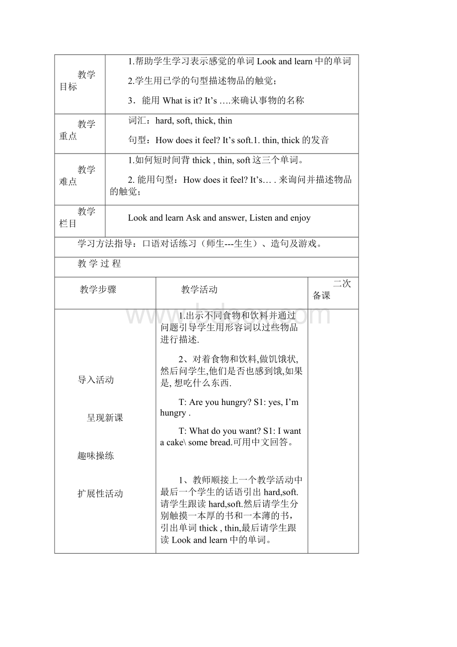 沪教牛津版四年级下英语教学设计汇编.docx_第2页