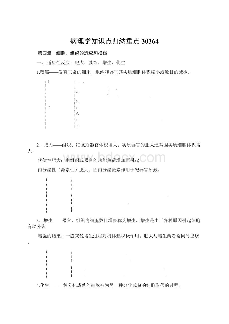 病理学知识点归纳重点30364Word下载.docx