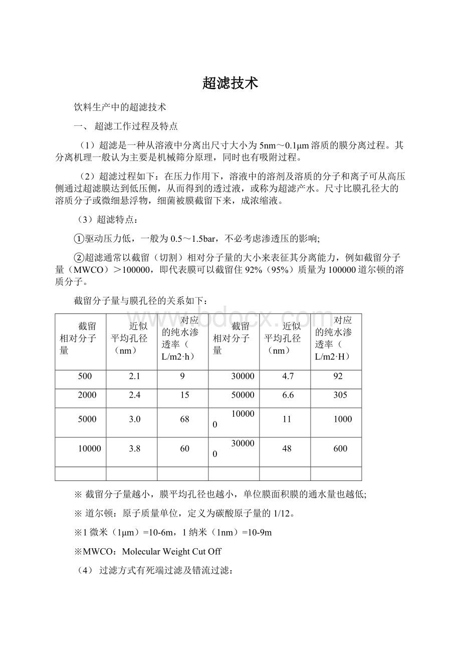 超滤技术文档格式.docx