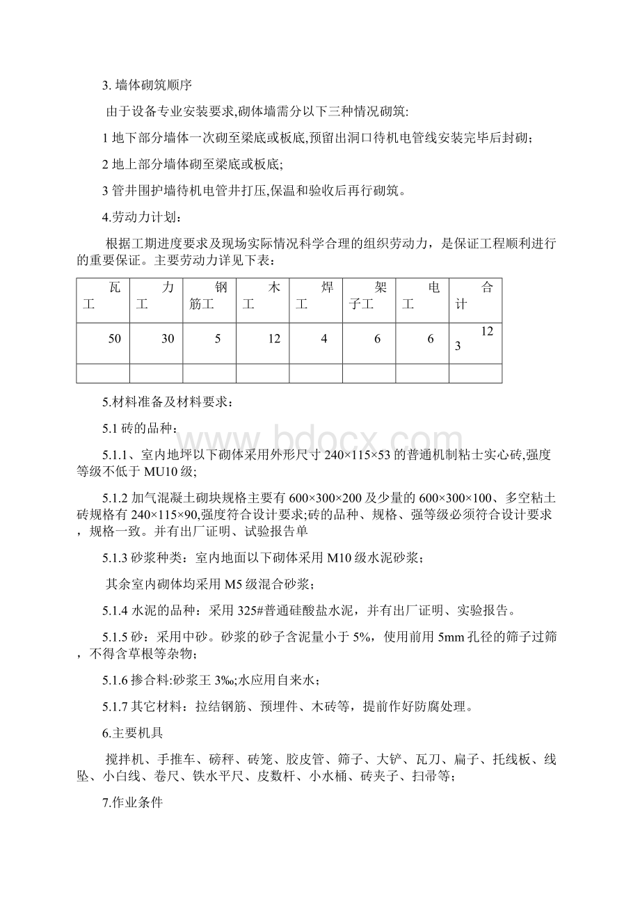 XXX二次结构后砌墙工程施工方案NOWord格式.docx_第3页