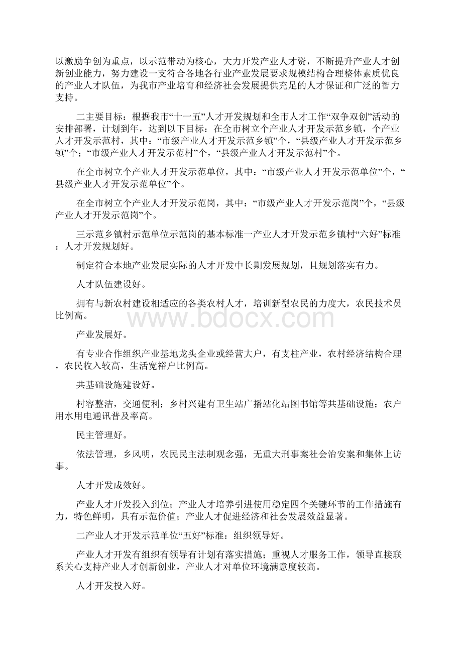 XX市关于实施产业人才开发示范行动的意见Word格式文档下载.docx_第2页