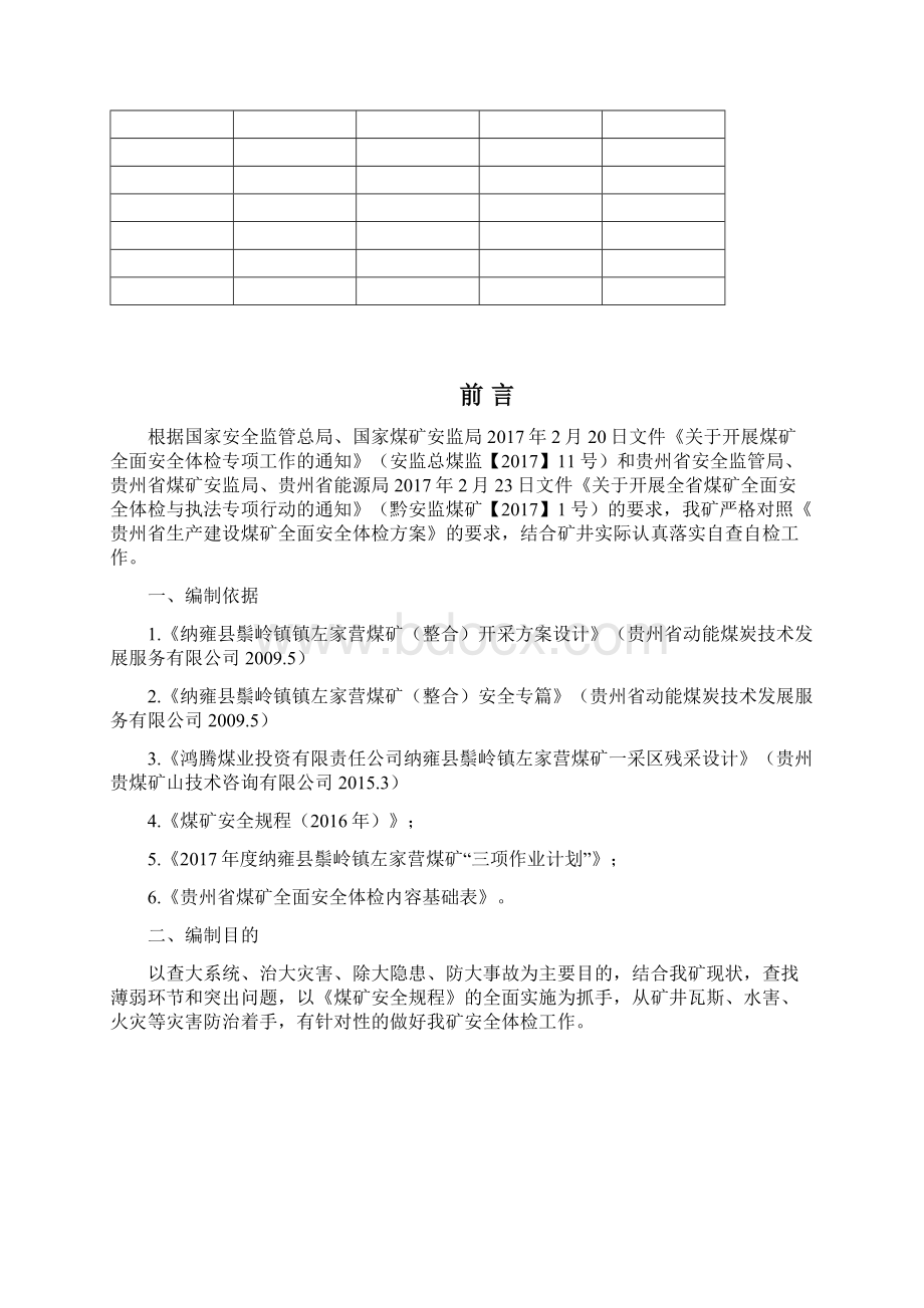 纳雍县鬃岭镇左家营煤矿全面安全体检报告.docx_第2页