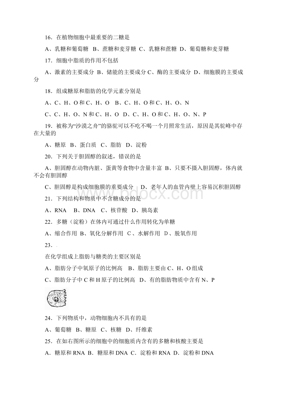 精品学年高一生物月考试题8Word下载.docx_第3页