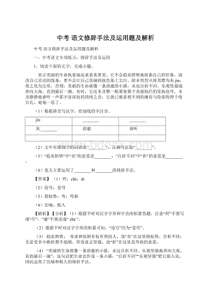 中考 语文修辞手法及运用题及解析.docx