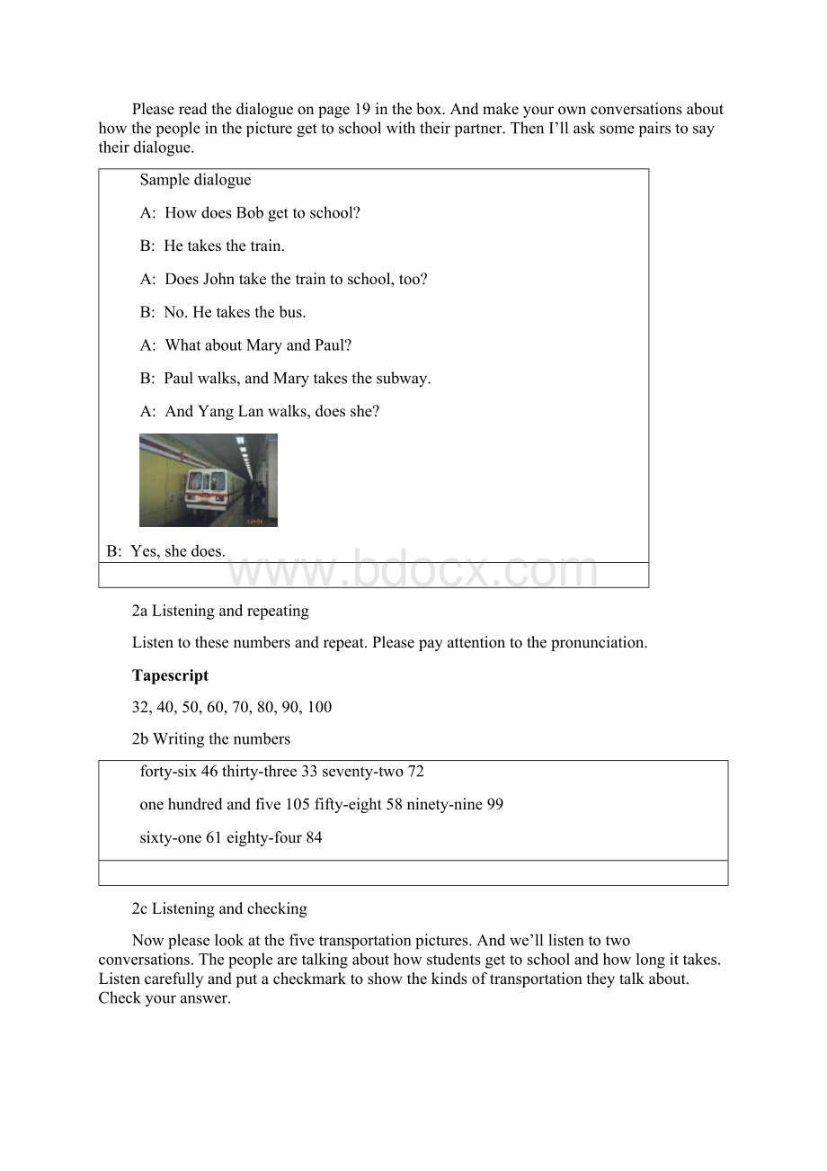 八年级英语 Unit4 How do you go to school教案.docx_第3页