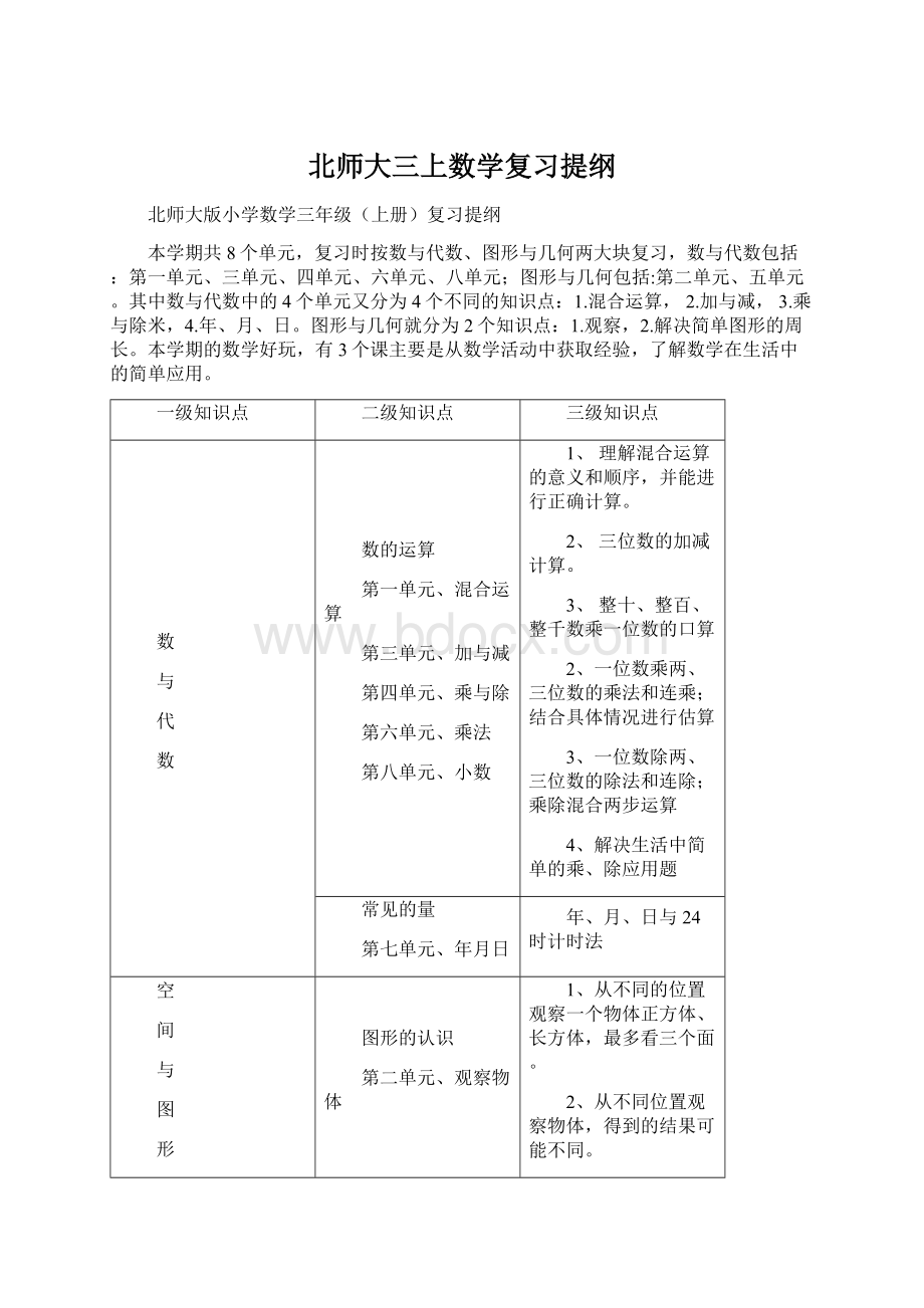 北师大三上数学复习提纲.docx_第1页