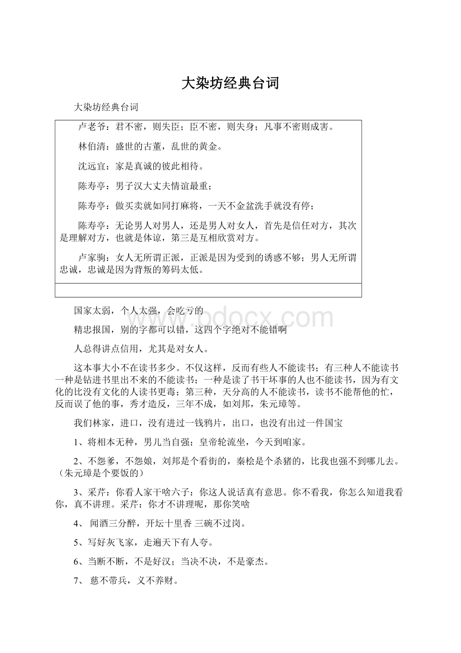 大染坊经典台词Word下载.docx