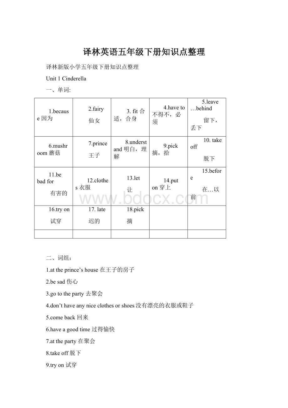 译林英语五年级下册知识点整理.docx