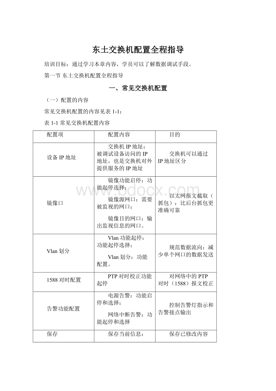 东土交换机配置全程指导Word下载.docx