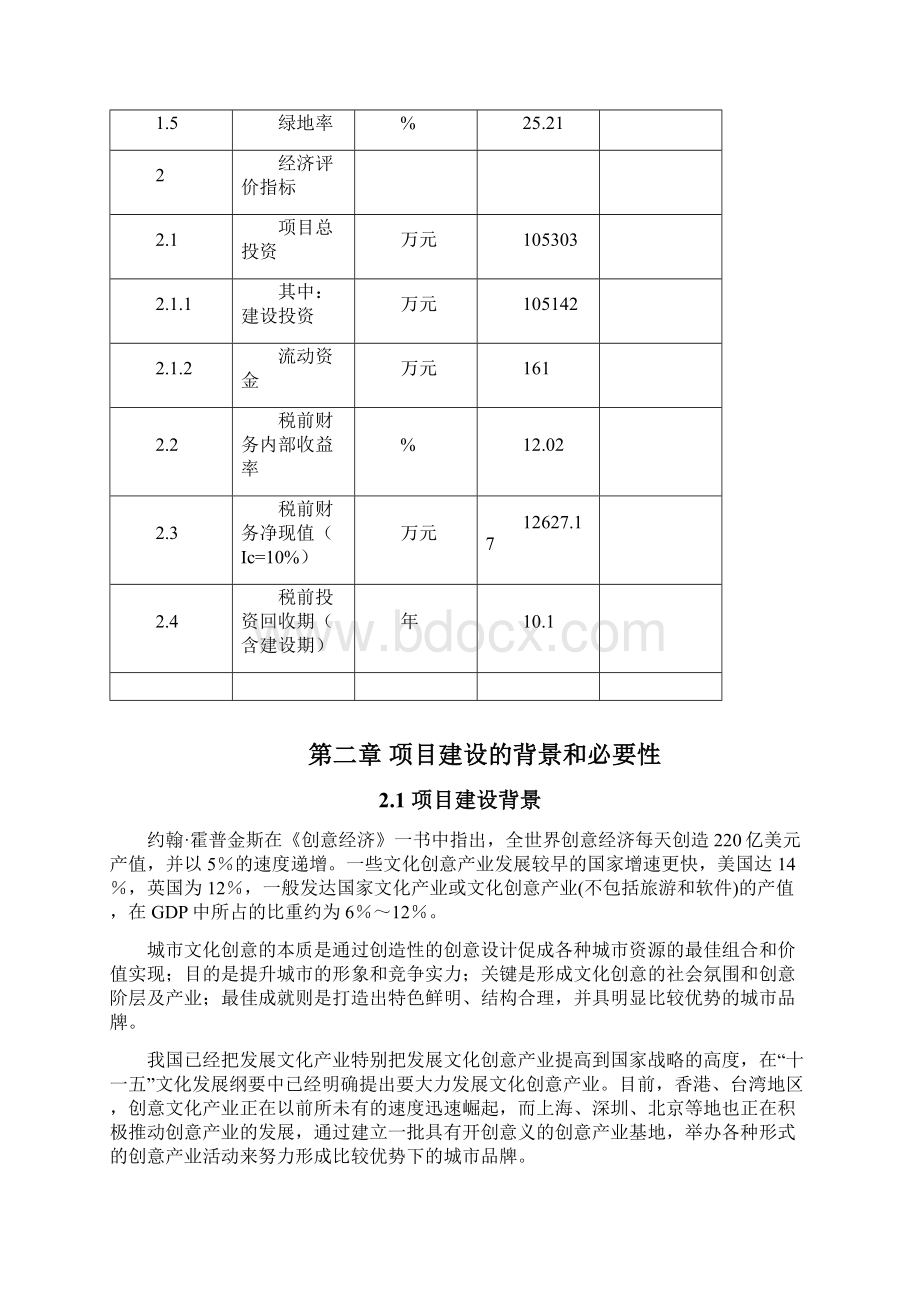 XX国家文化创意产业基地融资项目可行性研究报告.docx_第3页