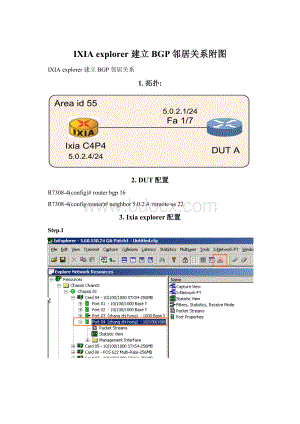 IXIA explorer 建立BGP邻居关系附图Word格式文档下载.docx