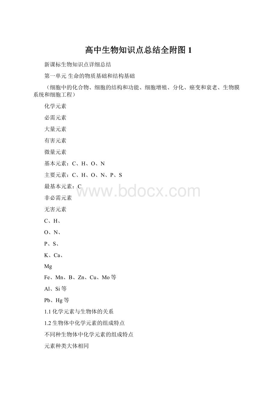 高中生物知识点总结全附图1Word下载.docx