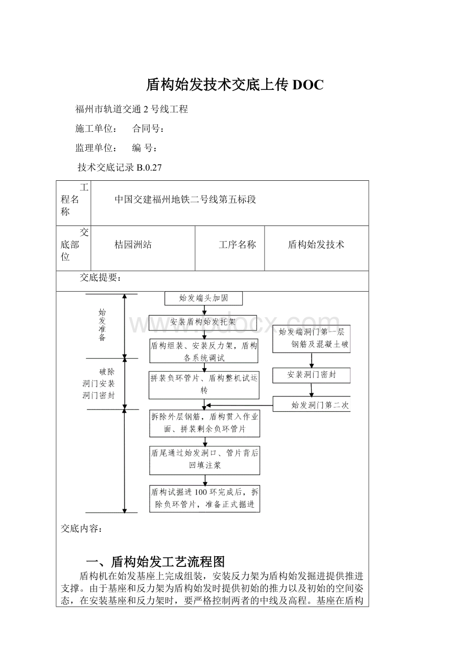 盾构始发技术交底上传DOCWord文档下载推荐.docx_第1页