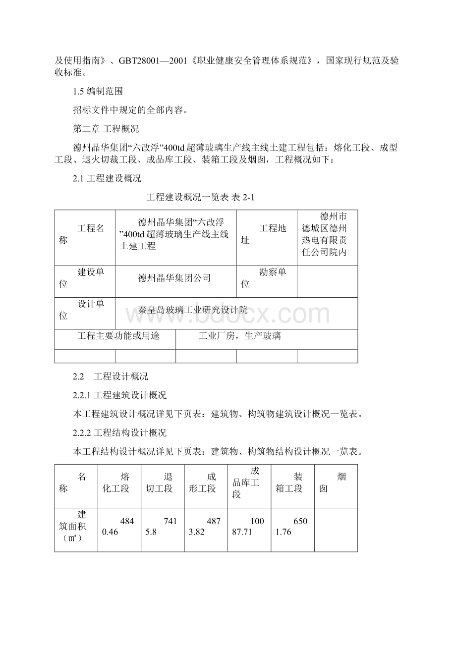 完整升级版德州玻璃厂二标段施工组织设计0320改Word下载.docx_第2页