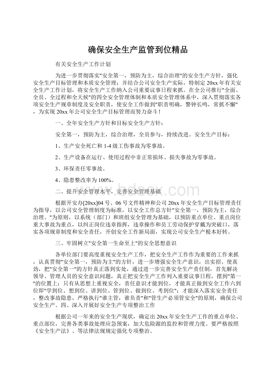 确保安全生产监管到位精品.docx