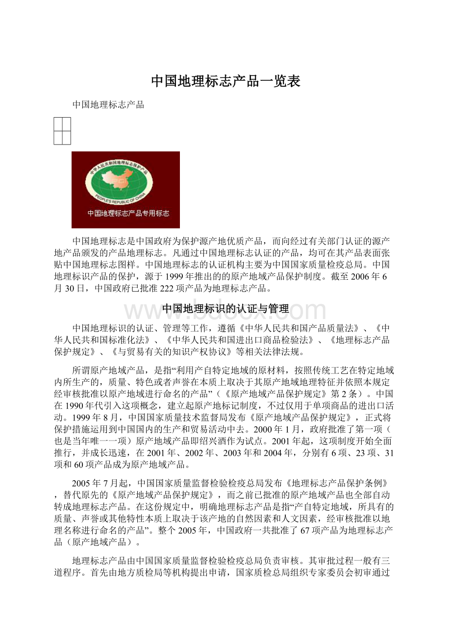 中国地理标志产品一览表.docx_第1页