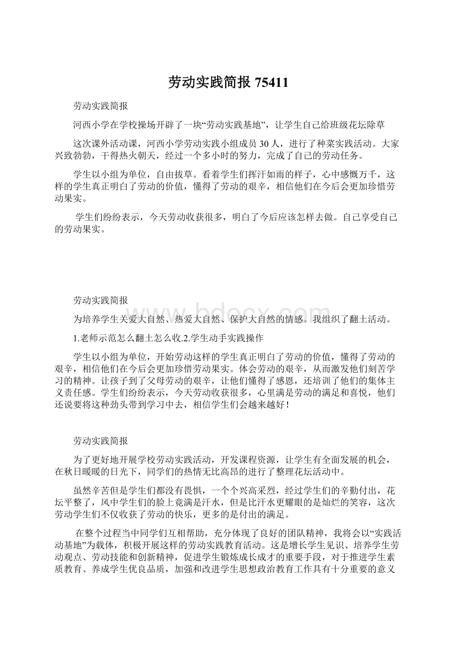 劳动实践简报75411文档格式.docx