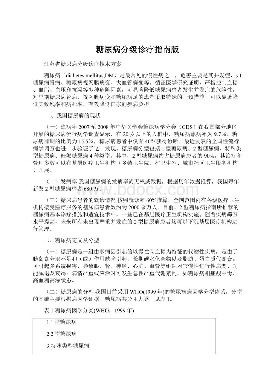 糖尿病分级诊疗指南版文档格式.docx