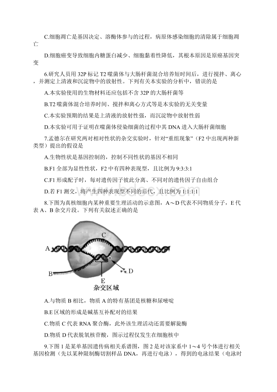 江苏省南通市高考考前卷六生物试题Word版含答案.docx_第3页