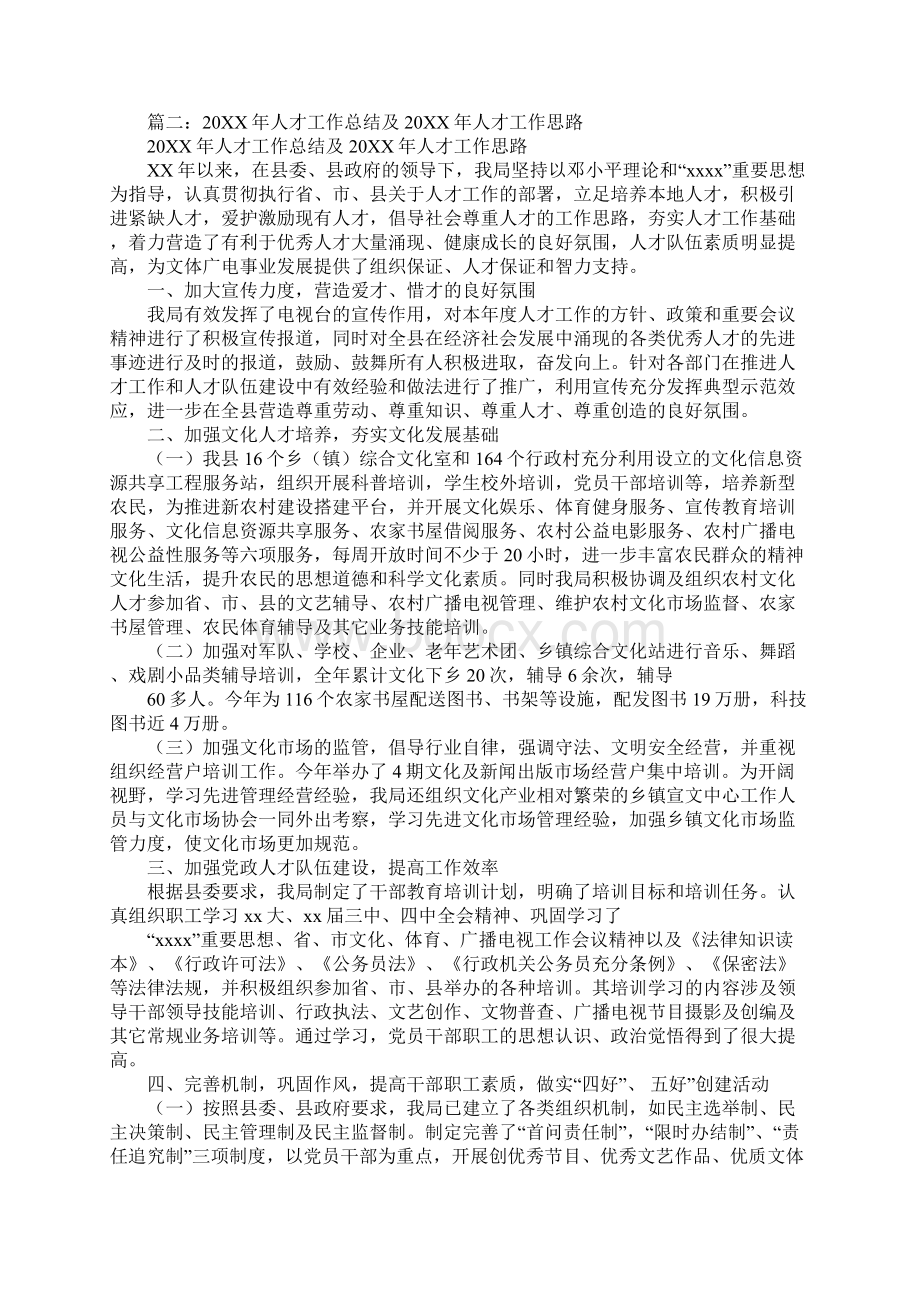 20XX人才工作计划Word格式.docx_第2页