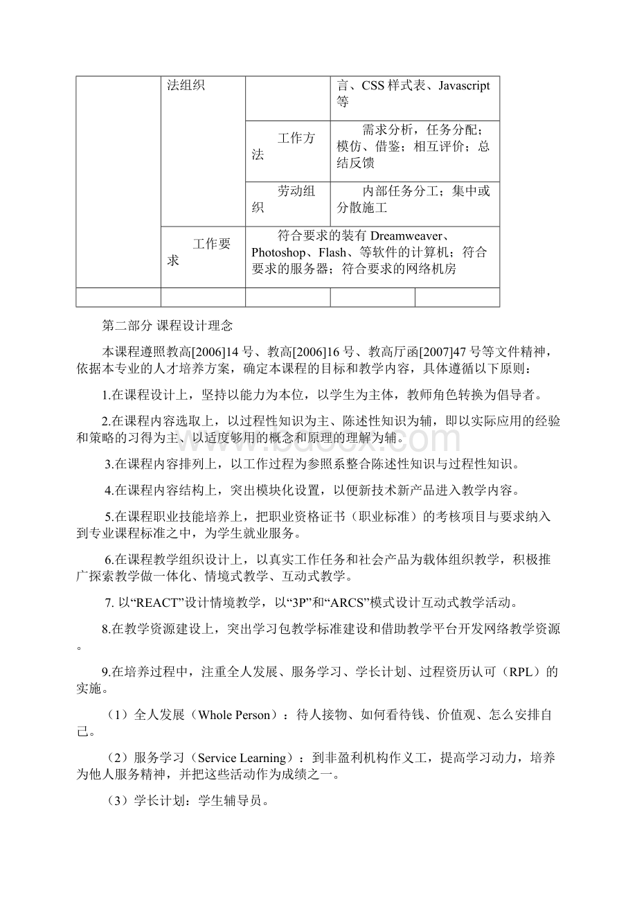 静态网页设计课程标准.docx_第2页