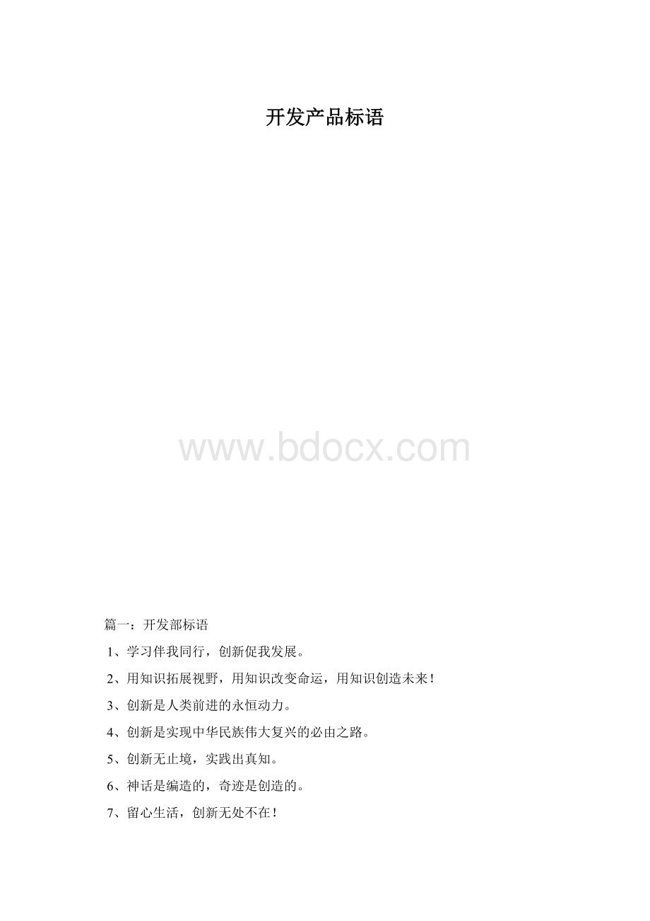 开发产品标语Word文档格式.docx_第1页