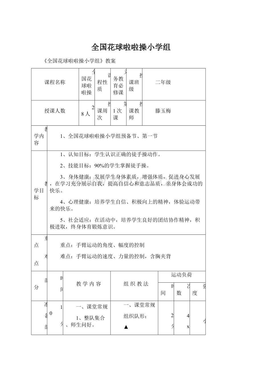 全国花球啦啦操小学组.docx