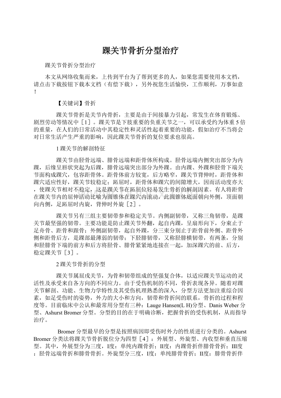 踝关节骨折分型治疗.docx_第1页