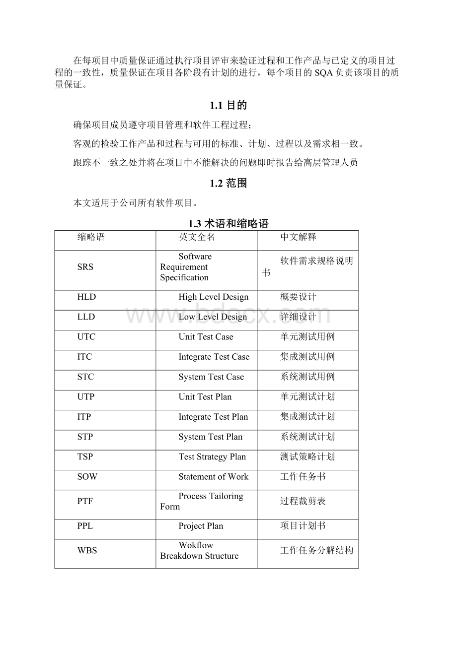 质量保证过程Word格式.docx_第2页