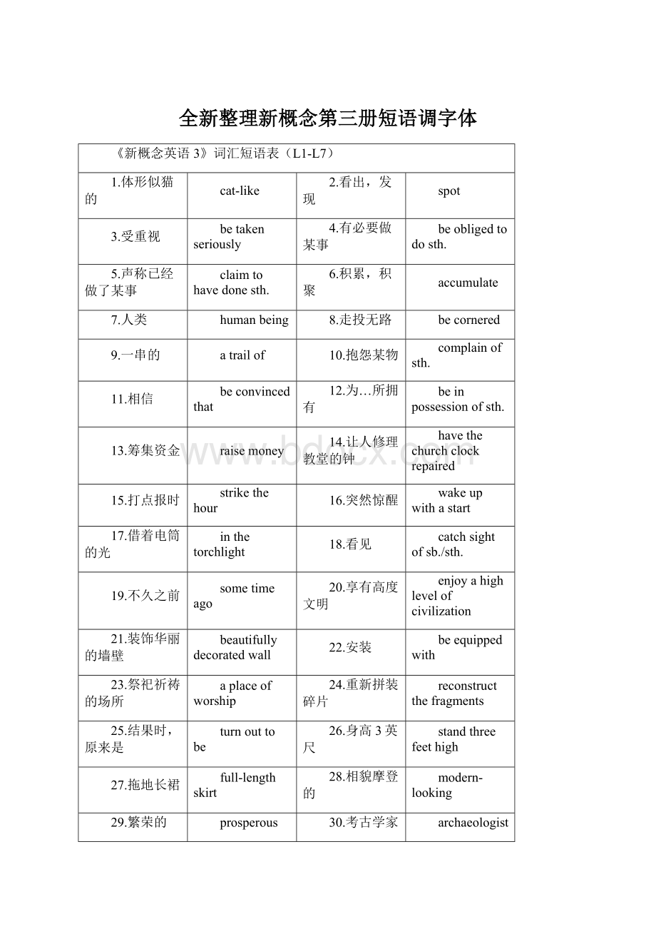 全新整理新概念第三册短语调字体.docx_第1页