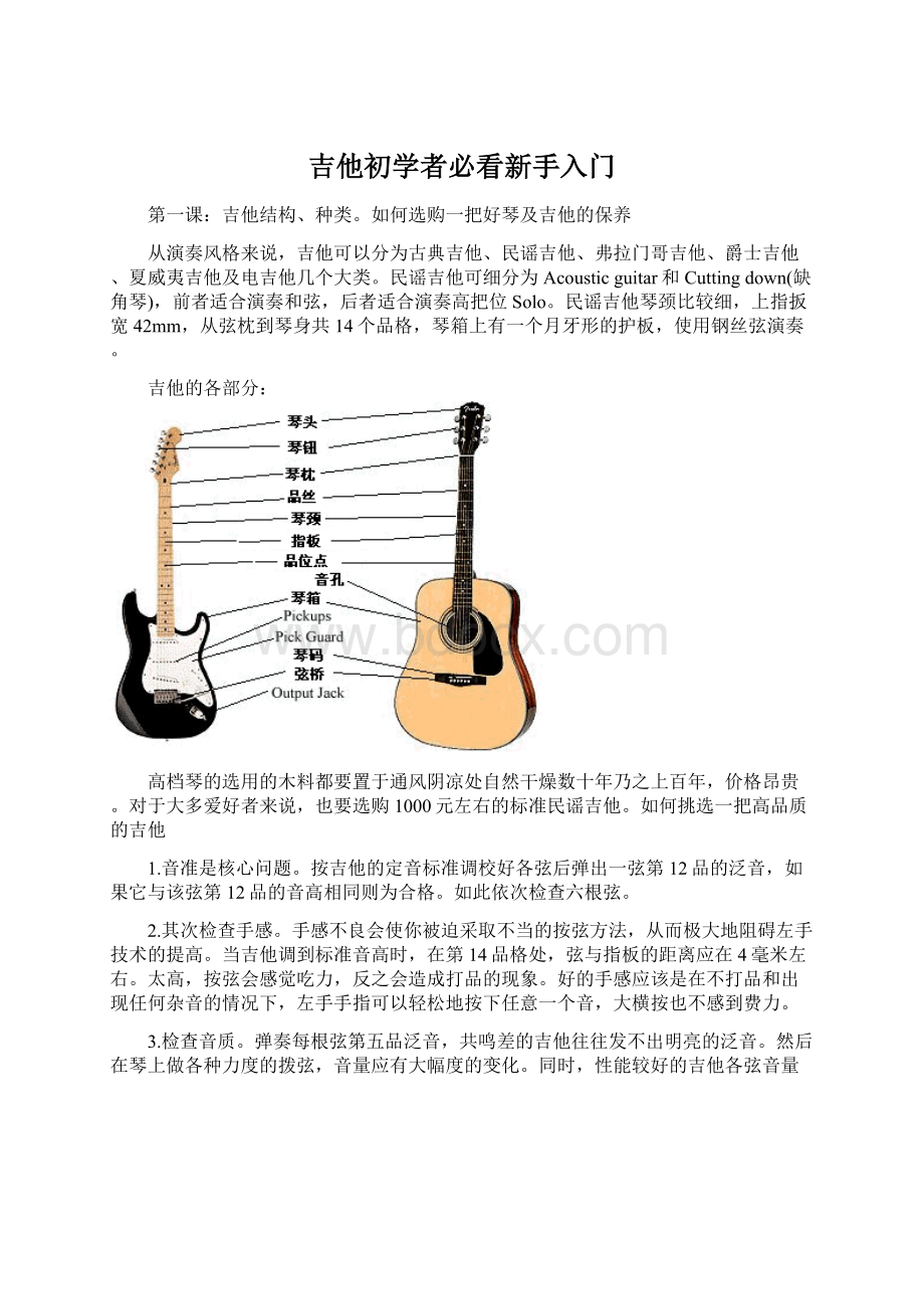 吉他初学者必看新手入门.docx_第1页