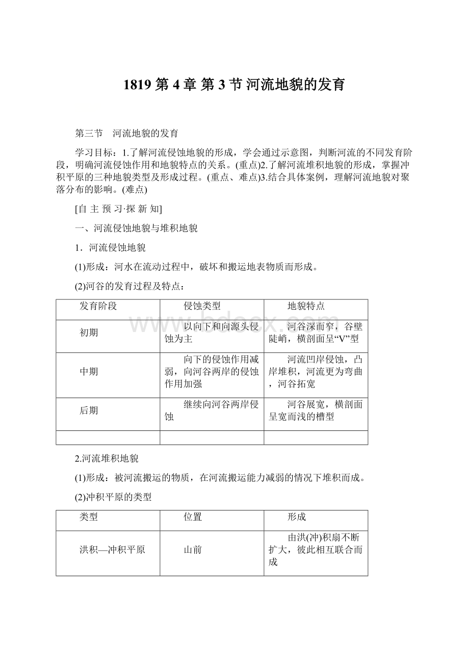 1819 第4章 第3节 河流地貌的发育.docx