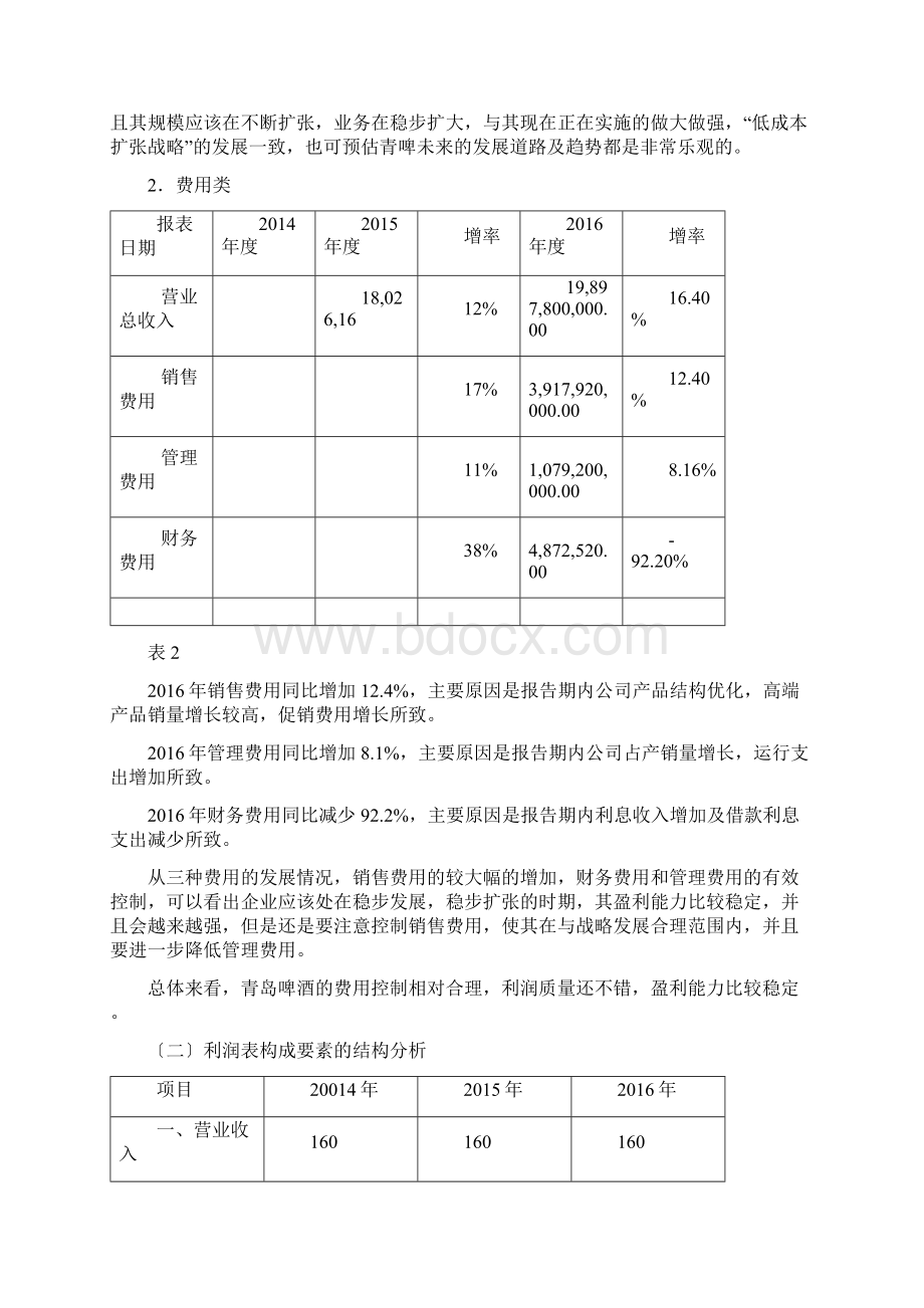 青岛啤酒盈利能力分析Word格式.docx_第2页