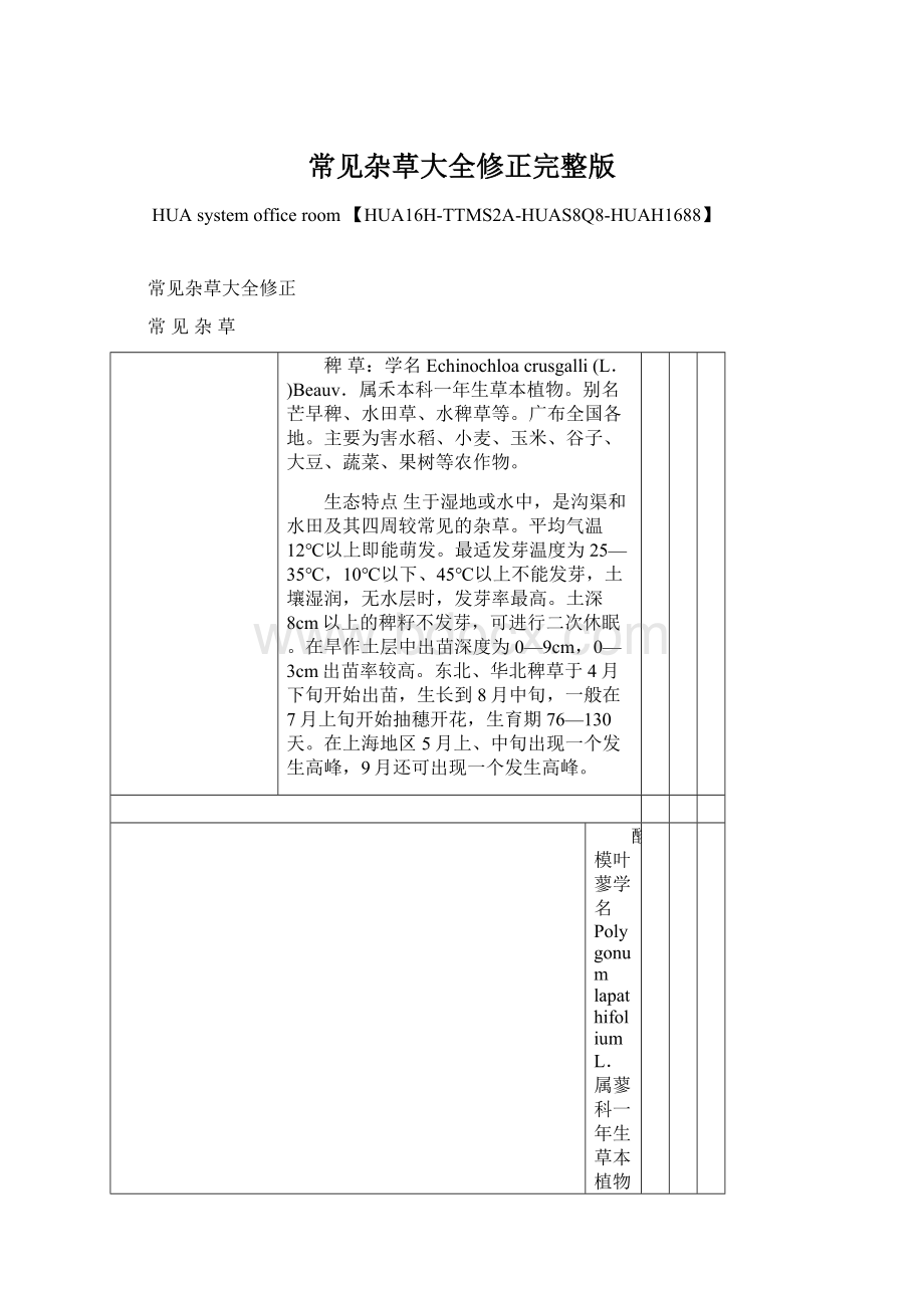 常见杂草大全修正完整版.docx