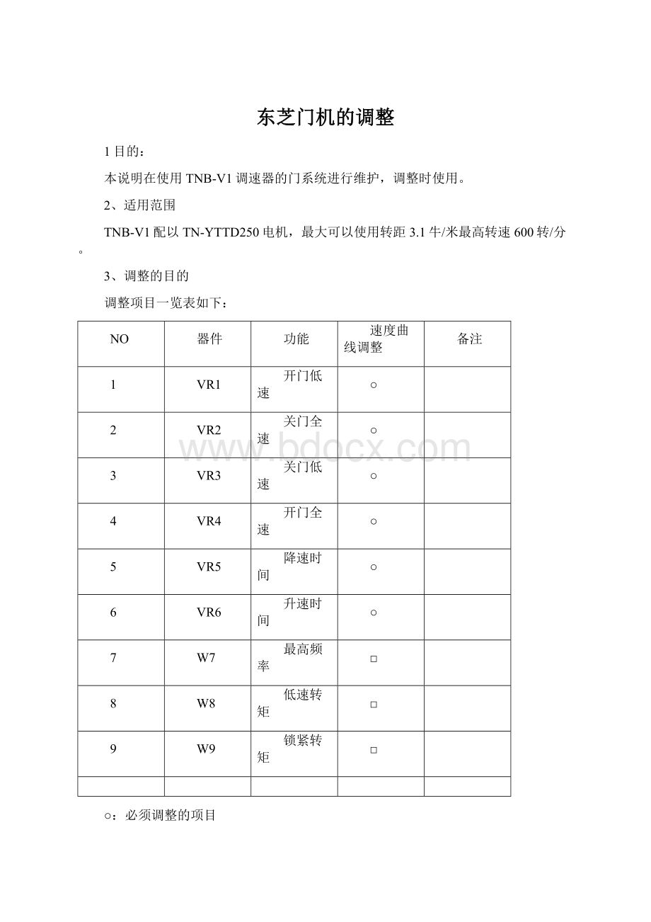 东芝门机的调整.docx