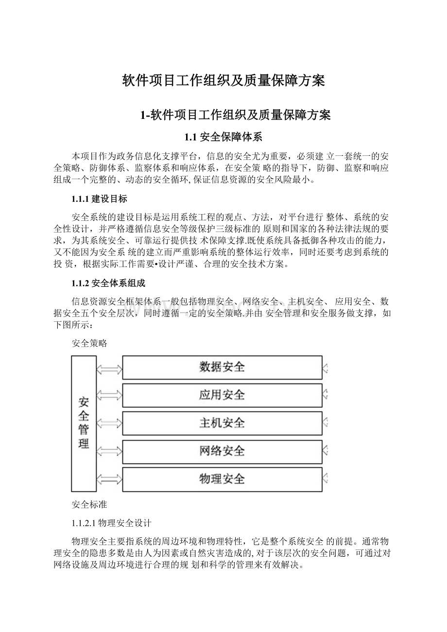 软件项目工作组织及质量保障方案Word文件下载.docx